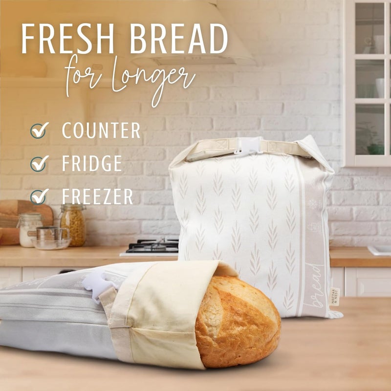 Nectar & Nest Reusable Beeswax Bread Bags for Homemade Bread & Sourdough – XL Eco-Friendly, Natural, Food-Safe Storage Bag to Keep Loaves Fresh Longer – Sustainable, Zero Waste - Image 2